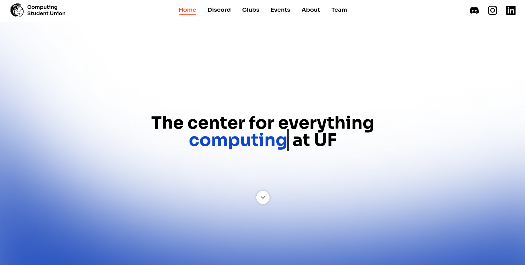 Screenshot of the UF CSU website home page.